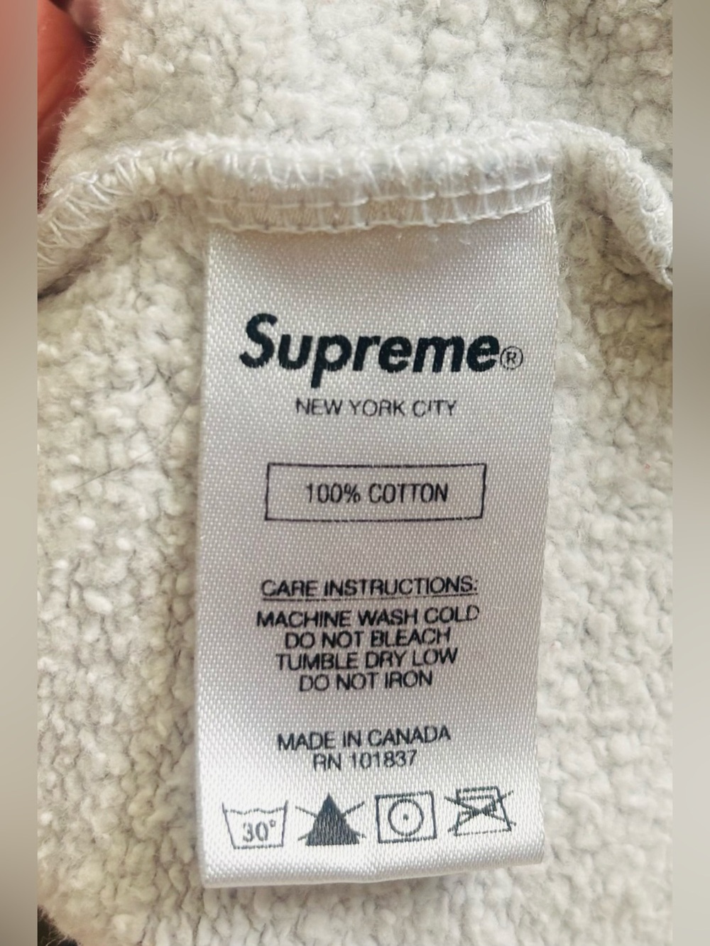 Supreme Small Box Zip Up Grey Gray Sweat Shirt Hoodie Size: Large - Picture 6 of 7